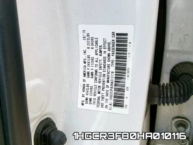 1HGCR3F80HA010116 фото 2