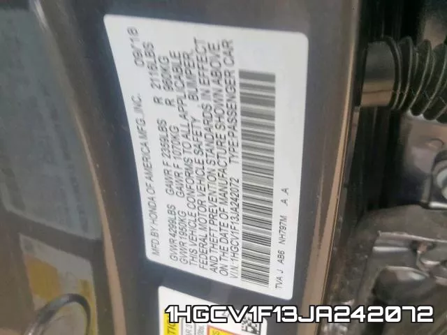 1HGCV1F13JA242072 фото 2