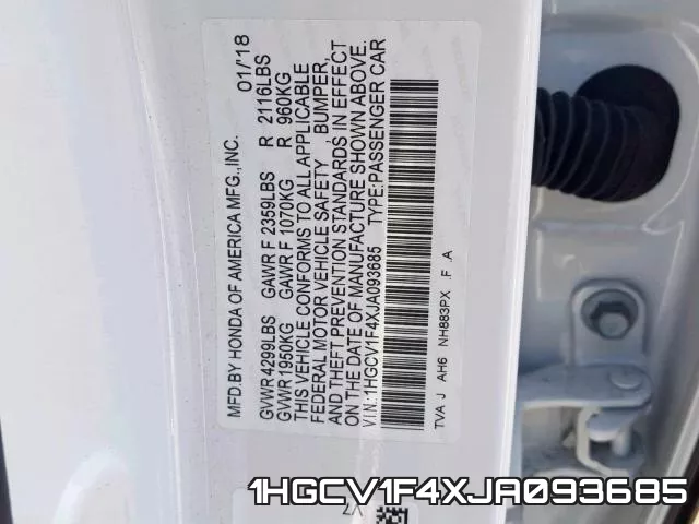 1HGCV1F4XJA093685 фото 2