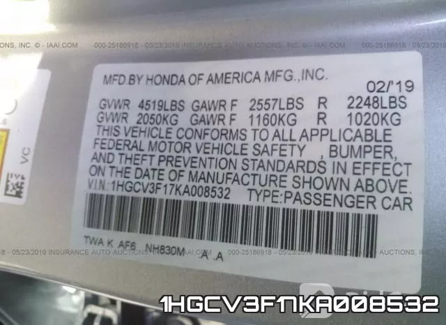 1HGCV3F17KA008532 фото 10