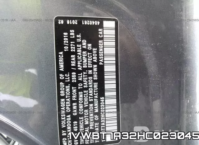 1VWBT7A32HC023045 фото 10