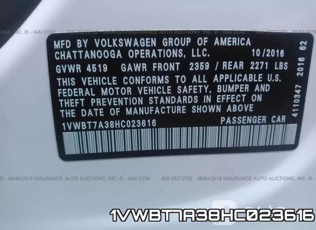 1VWBT7A38HC023616 фото 10