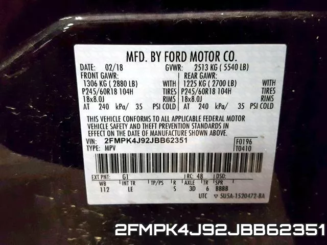 2FMPK4J92JBB62351 фото 2