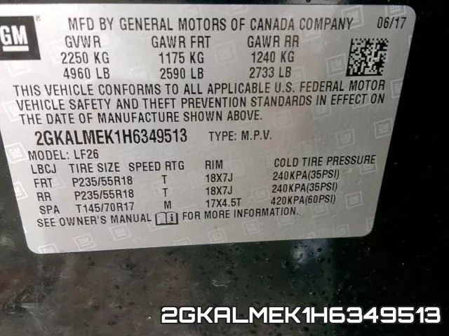 2GKALMEK1H6349513 фото 2