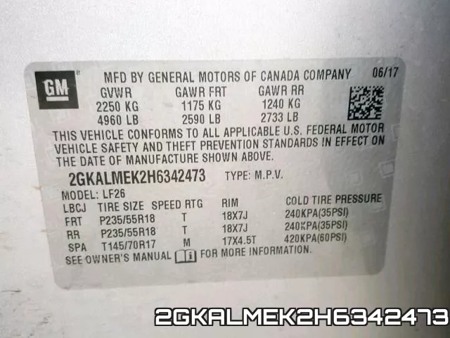 2GKALMEK2H6342473 фото 2