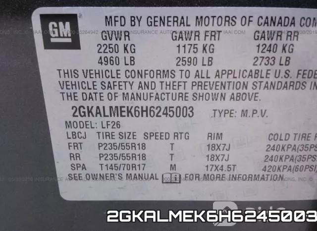 2GKALMEK6H6245003 фото 10