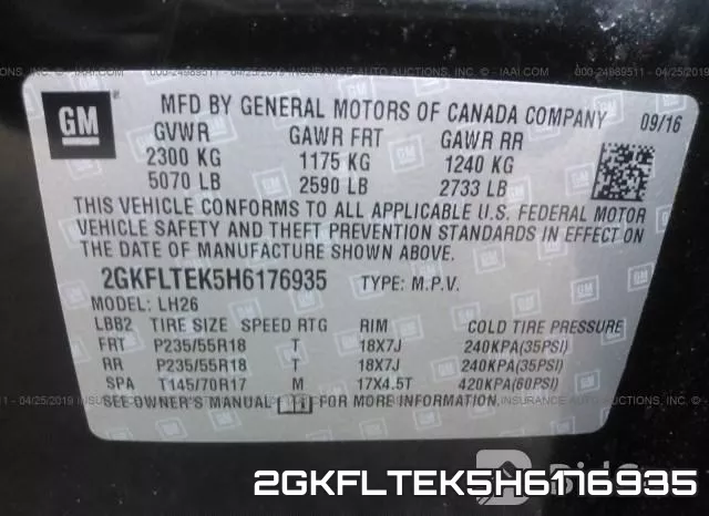 2GKFLTEK5H6176935 фото 10