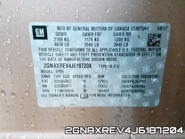 2GNAXREV4J6187204 фото 2