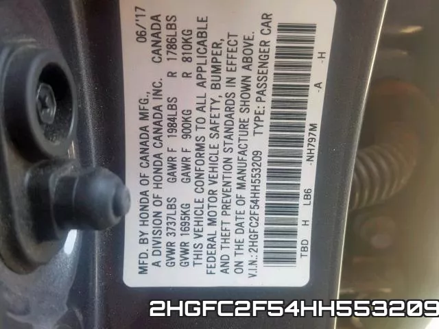 2HGFC2F54HH553209 фото 2