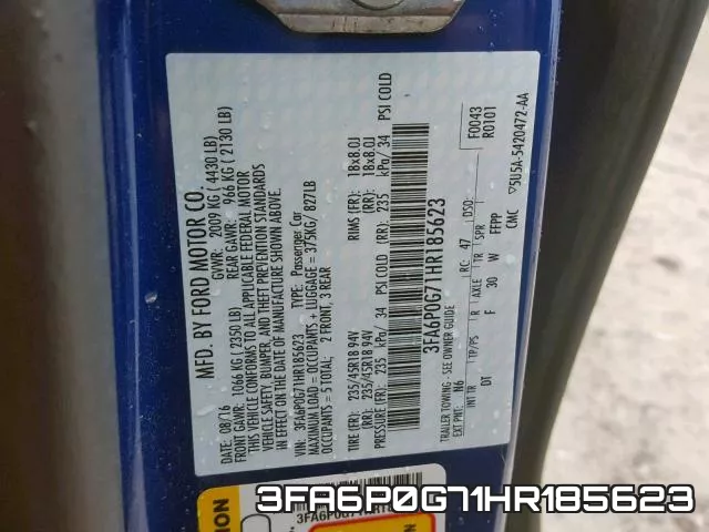 3FA6P0G71HR185623 фото 2