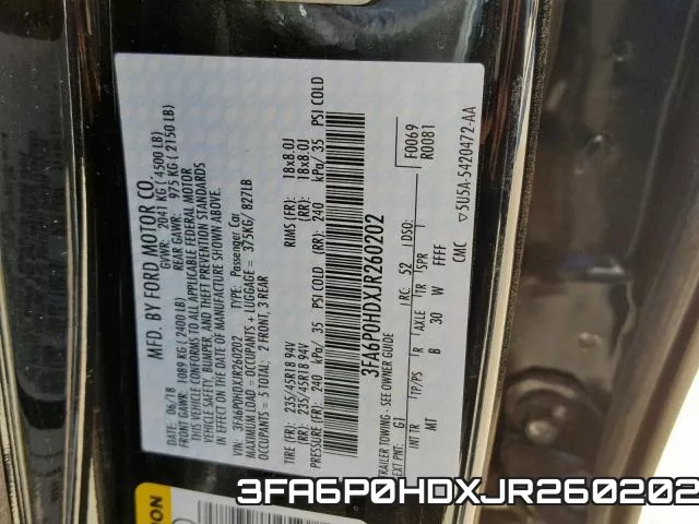3FA6P0HDXJR260202 фото 2