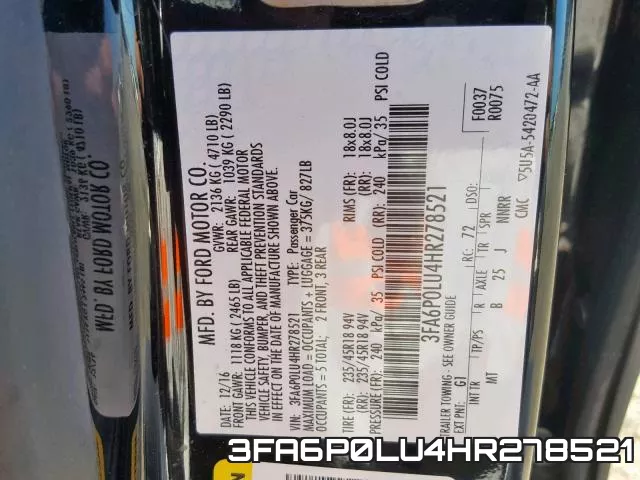 3FA6P0LU4HR278521 фото 2