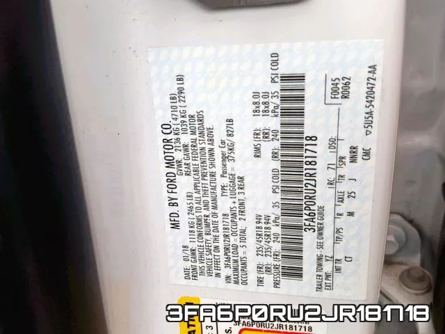3FA6P0RU2JR181718 фото 2