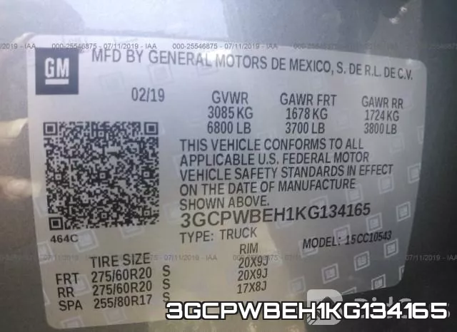 3GCPWBEH1KG134165 фото 10