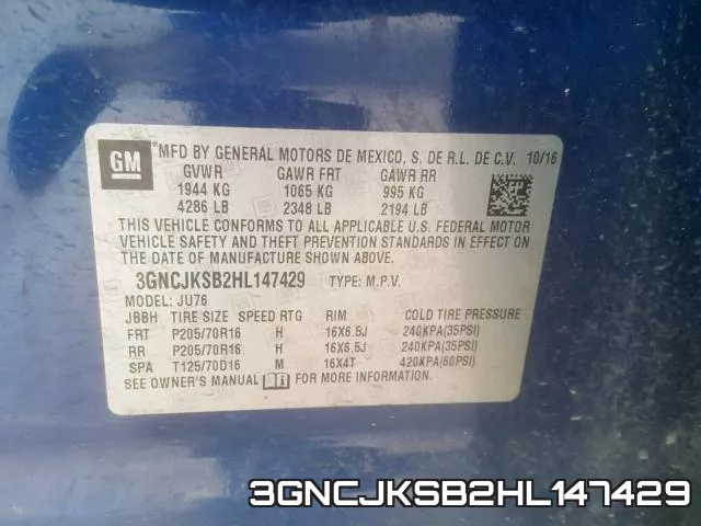 3GNCJKSB2HL147429 фото 2