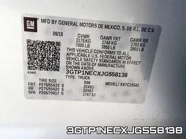 3GTP1NECXJG558138 фото 2