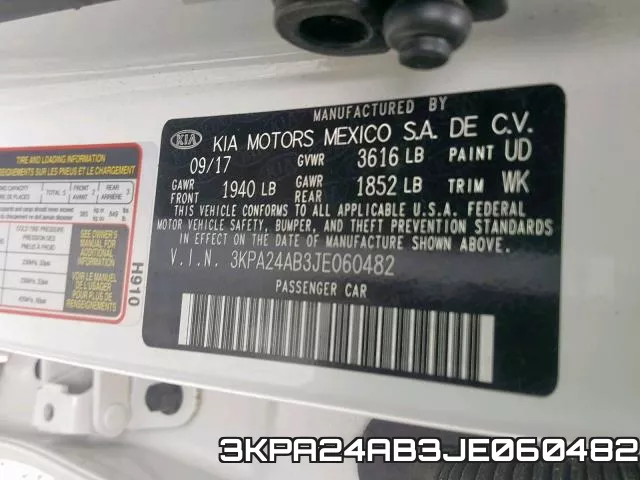 3KPA24AB3JE060482 фото 2