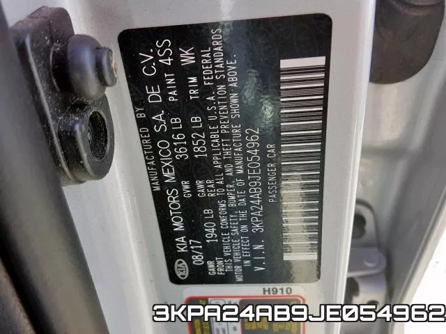 3KPA24AB9JE054962 фото 2