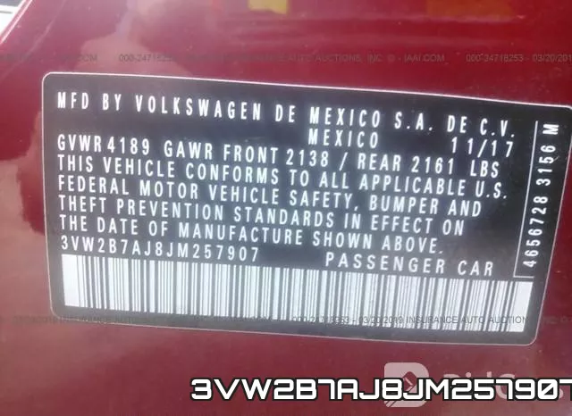 3VW2B7AJ8JM257907 фото 10