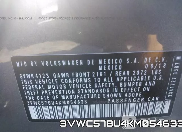 3VWC57BU4KM054633 фото 10