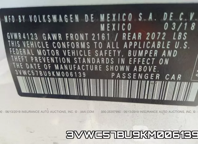 3VWC57BU9KM006139 фото 10