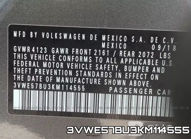 3VWE57BU3KM114555 фото 10