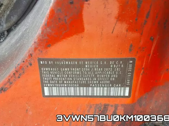 3VWN57BU0KM100368 фото 2