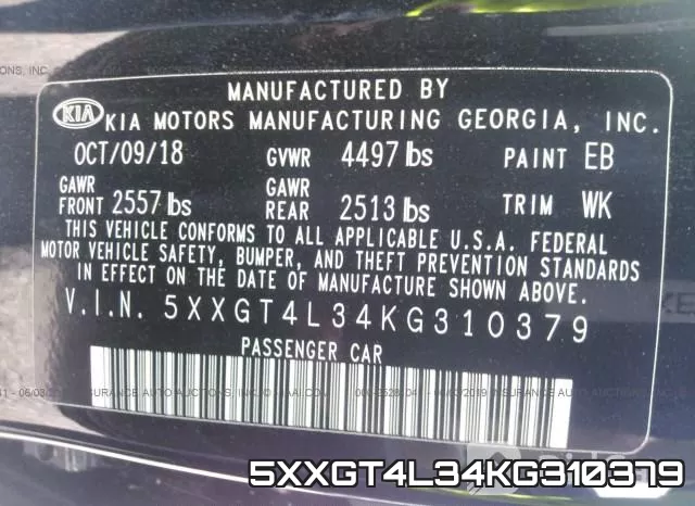 5XXGT4L34KG310379 фото 10