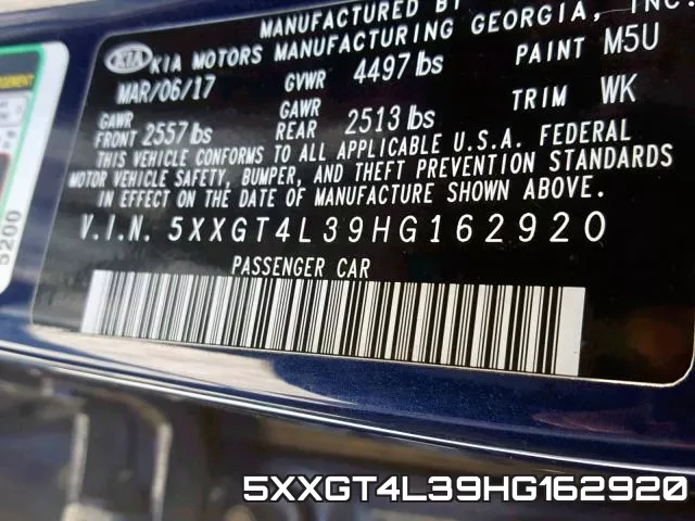 5XXGT4L39HG162920 фото 2