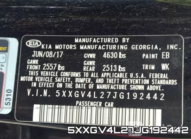 5XXGV4L27JG192442 фото 10