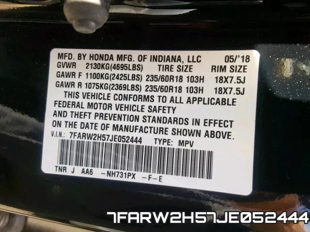 7FARW2H57JE052444 фото 2
