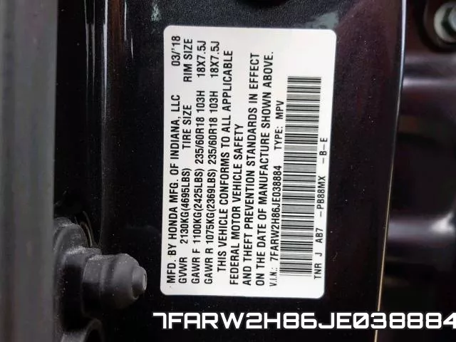 7FARW2H86JE038884 фото 2