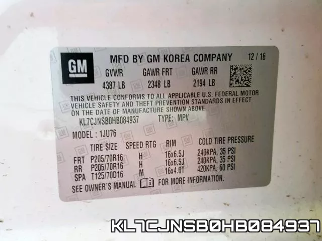KL7CJNSB0HB084937 фото 2