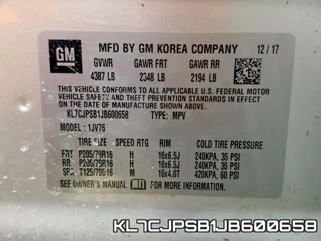KL7CJPSB1JB600658 фото 2