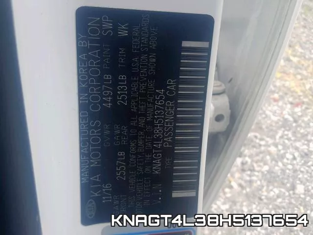 KNAGT4L38H5137654 фото 2