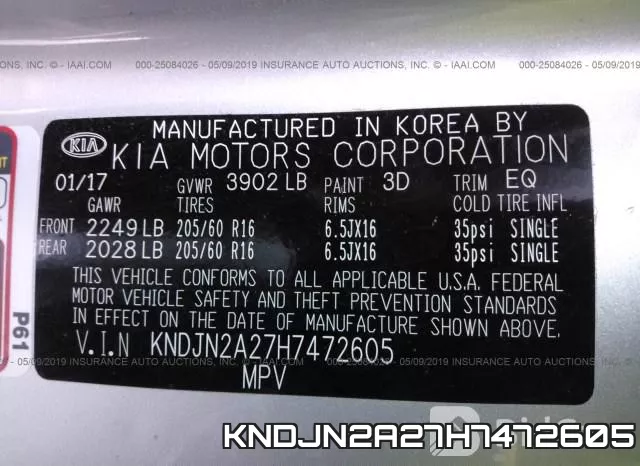 KNDJN2A27H7472605 фото 10