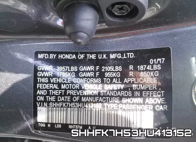 SHHFK7H53HU413152 фото 10