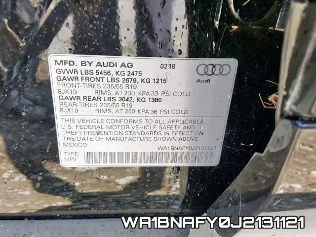 WA1BNAFY0J2131121 фото 2
