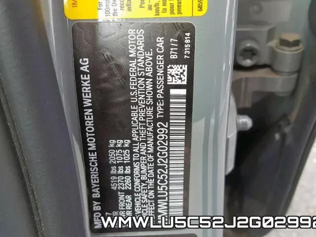 WMWLU5C52J2G02992 фото 2