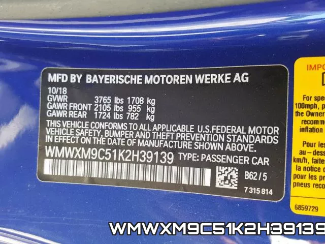 WMWXM9C51K2H39139 фото 2