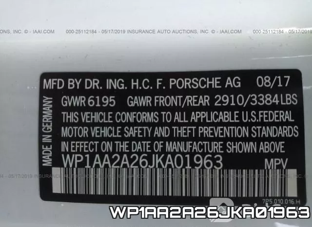 WP1AA2A26JKA01963 фото 10