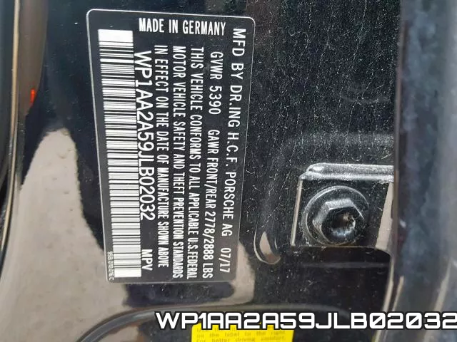 WP1AA2A59JLB02032 фото 2