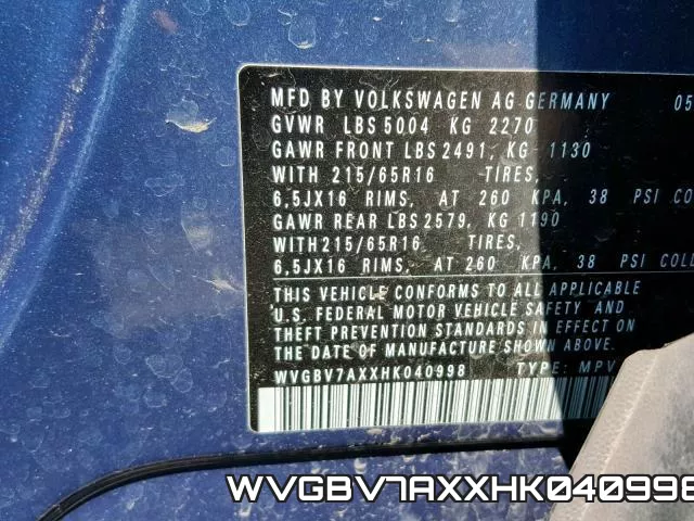 WVGBV7AXXHK040998 фото 2