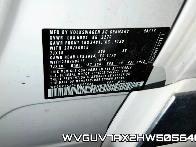 WVGUV7AX2HW505646 фото 2
