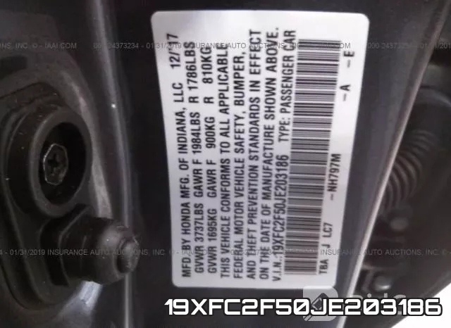 19XFC2F50JE203186 фото 10