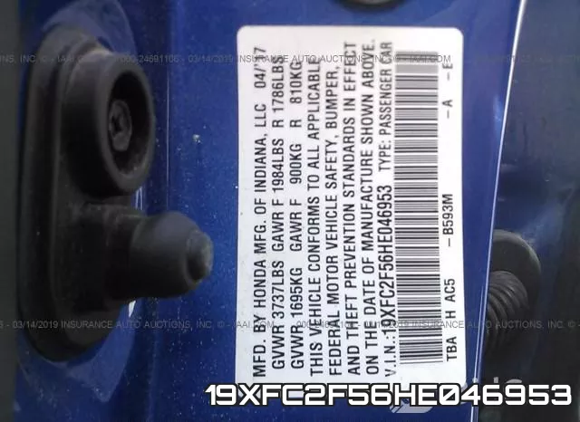 19XFC2F56HE046953 фото 10