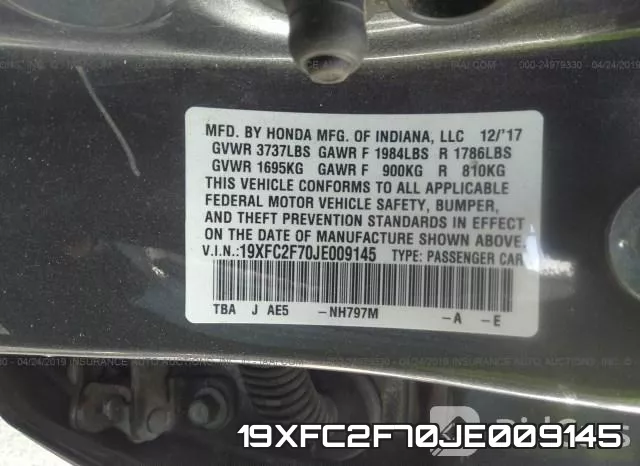 19XFC2F70JE009145 фото 10