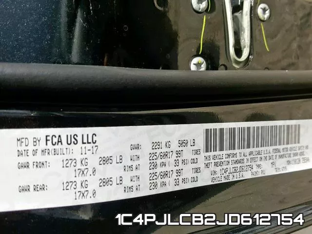 1C4PJLCB2JD612754 фото 2