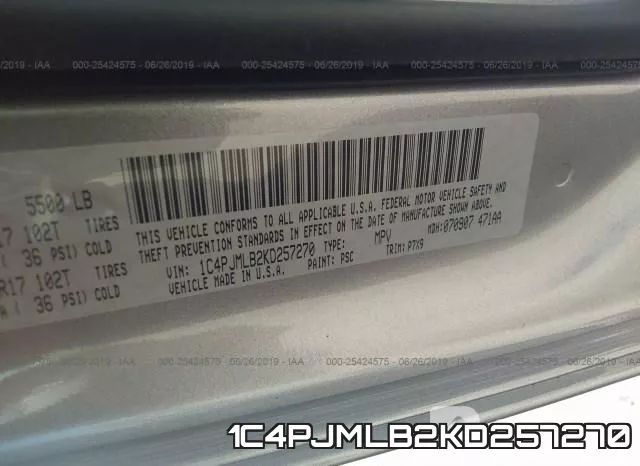 1C4PJMLB2KD257270 фото 10