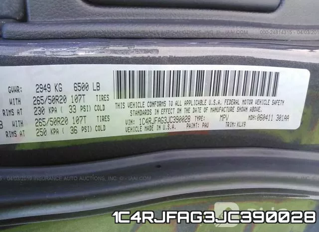 1C4RJFAG3JC390028 фото 10